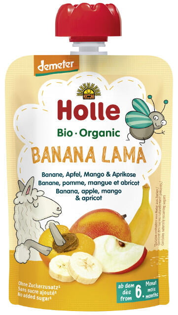 Holle Detské Bio pyré (kapsička) banán, jablko, mango a marhuľa od 6 mesiaca