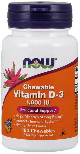Vitamín D3 1000 IU cmúľací Now Foods | výživový doplnok | vitamín