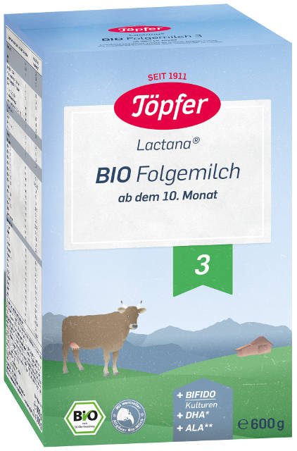 Topfer Bio Lactana 3 následné dojčenské mlieko, výživa od 10. mesiaca
