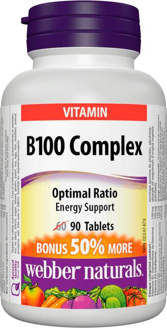 B-Komplex 100 mg Webber Naturals Bonus | výživový doplnok | vitamín