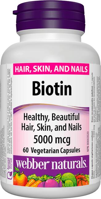 Biotin 5000 mcg Webber Naturals | výživový doplnok | vitamín