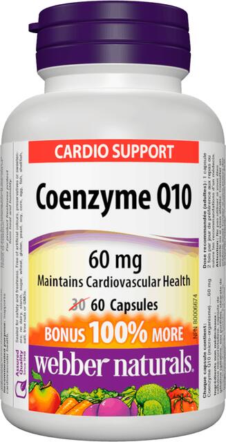 Koenzým Q10 60 mg BONUS Webber Naturals | výživový doplnok | vitamín