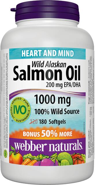 Omega-3 Lososový olej 1000 mg Bonus Webber Naturals | výživový doplnok | vitamín