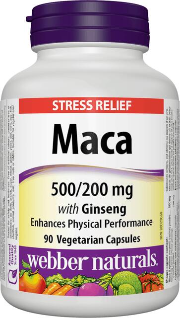 Maca, Ženšen 500 mg / 200 mg Webber Naturals | výživový doplnok | vitamín