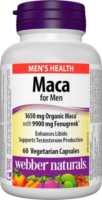 Maka pre mužov 1650 mg + senovka grécka Webber Naturals | výživový doplnok | vitamín
