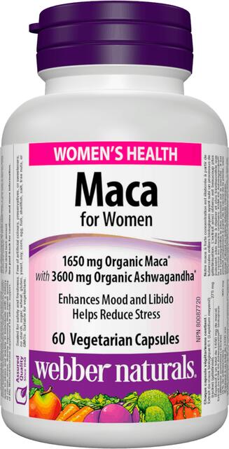 Maka pre ženy 1650 mg + Ashwagandha Webber Naturals | výživový doplnok | vitamín