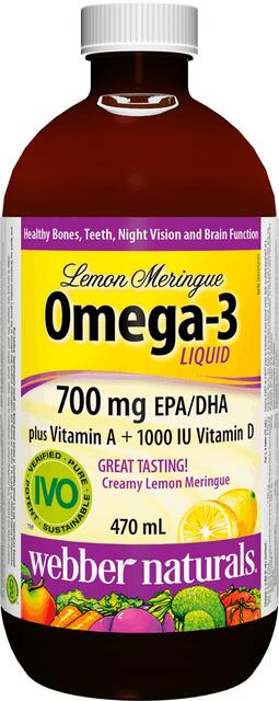 Omega-3 + vitamín A a D s príchuťou citróna Webber Naturals | výživový doplnok | vitamín