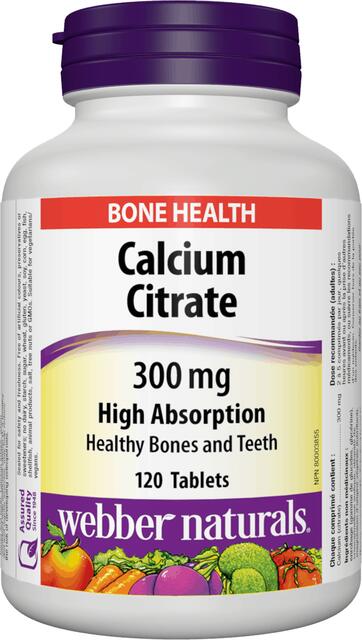 Calcium (Vápnik) Citrát 300 mg Webber Naturals | výživový doplnok | vitamín